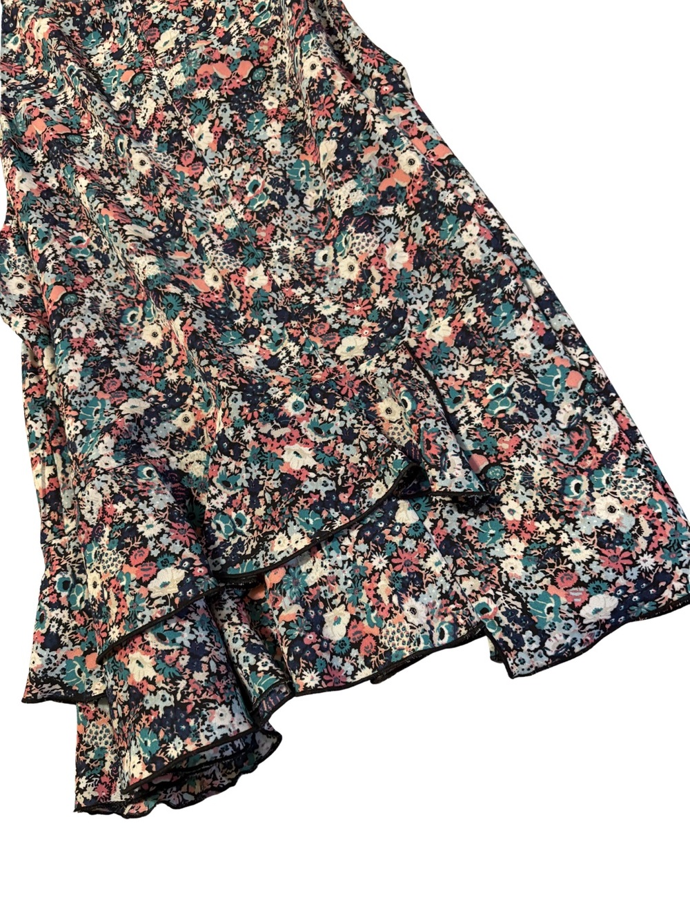 Floral Ruffle Hem Sleeveless Top - Multicolor - Picture 3 of 3